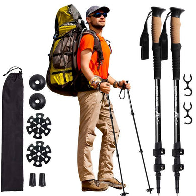 2pcs Multifunctional Aluminum Trekking Pole, Durable Climbing Stick