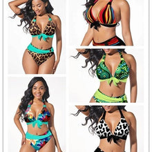 Load image into Gallery viewer, Women&#39;s Colorful Printed Plus Size Bikini Swimming Suit