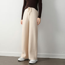 Charger l'image dans la galerie, Stretch Elastic Waistband Lace-up Straight Wide-leg Pants