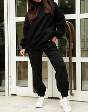 Cargar imagen en el visor de la galería, Long-sleeved Pocket Plus Velvet Padded Sweater Suit