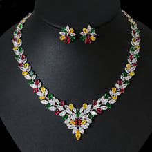 Load image into Gallery viewer, Bride Zircon Jewelry Necklace Earring Set for Occassions