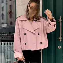 Load image into Gallery viewer, Retro Trench Double Breasted Coat