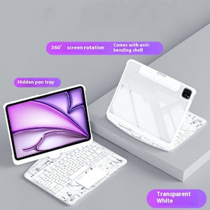 360 Swivel Keyboard Clear Case For IPad Smart Trackpad  office Keyboard Case Cover With Pen Slot