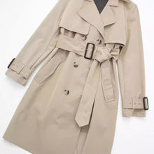 Charger l&#39;image dans la galerie, European, American And French Style Double Row Ornament Belt Trench Coat