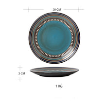 Cargar imagen en el visor de la galería, Household Retro Ceramic Western Food Steak Plate Combination