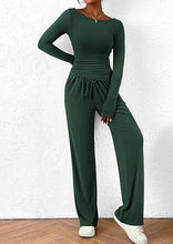 Cargar imagen en el visor de la galería, Casual Suit Asymmetric Long-sleeved T-shirt Wide-leg Pants Sportswear