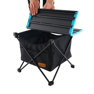 Outdoor Folding Table Storage Basket Round Picnic Table Hanging Bag Portable Invisible Pocket Waterproof Storage