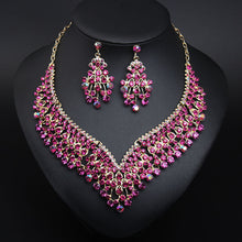 Charger l&#39;image dans la galerie, Creative Crystal Collarbone Necklace Earring Set for Occasions