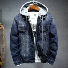 Laden Sie das Bild in den Galerie-Viewer, Hooded Denim Jacket Trendy Versatile And Handsome Long-Sleeved Jacket