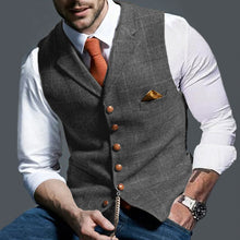 Laden Sie das Bild in den Galerie-Viewer, Casual Lapel Plaid Slim Fit Men&#39;s Vest