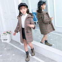 Cargar imagen en el visor de la galería, new foreign gas plus velvet jacket thick medium and large children Korean version of the coat woolen coat