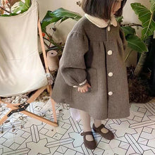 Laden Sie das Bild in den Galerie-Viewer, Doll Collar Mid-length Girls&#39; Woolen Winter Winter New Coat