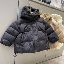 Load image into Gallery viewer, Solid Color Warm Down Cotton Jacket Short Baby Hooded Coat