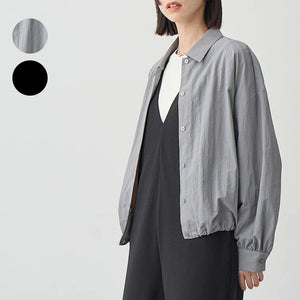 Japanese Style Solid Color Cardigan Shirt Women