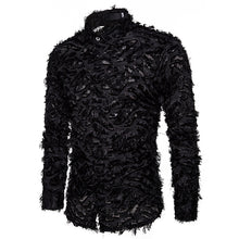 Charger l&#39;image dans la galerie, Samo Zaen Feather tassel lapel shirt for men