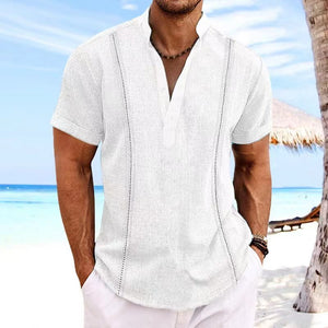 Men's Monochrome Short-sleeved Shirt