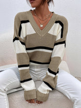 Load image into Gallery viewer, Pullover Color Contrast Patchwork Loose Sweater