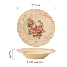 Charger l&#39;image dans la galerie, European-style Ceramic Tableware Household Rice Bowl Soup Dish &amp; Plate Fruit Plate