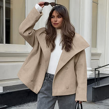 Load image into Gallery viewer, Solid Color Long-sleeved Woolen Coat
