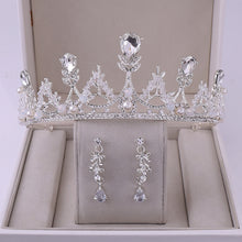 Cargar imagen en el visor de la galería, Korean Style Bridal Crown Earring Accessory Set for Occasions