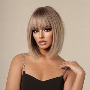 Long Straight Blonde Wigs Synthetic Wigs With Bangs Women's Wigs