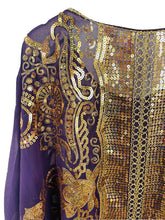 Cargar imagen en el visor de la galería, Plus Size Elegant Abbaya, African Sequin Embroidered Translucent Dashiki