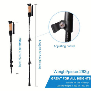 2pcs Multifunctional Aluminum Trekking Pole, Durable Climbing Stick