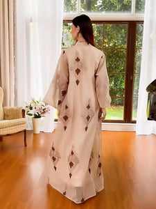 Elegant Beige Kaftan Abbaya