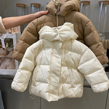 Load image into Gallery viewer, Solid Color Warm Down Cotton Jacket Short Baby Hooded Coat