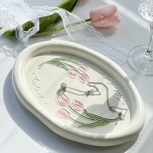 Charger l&#39;image dans la galerie, Common Calla Tulip French Relief Ceramic Plate Tableware