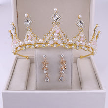 Cargar imagen en el visor de la galería, Korean Style Bridal Crown Earring Accessory Set for Occasions