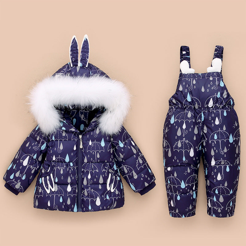 Children's down jacket suit 1-3 year old baby coat