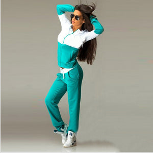 Zipper sweater suit two colors