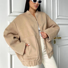 Charger l'image dans la galerie, Loose Casual European And American Style Stand Collar Large Pocket Solid Color Women's Coat