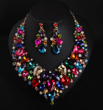 Charger l&#39;image dans la galerie, Green Crystal Necklace Earring Set Africa Accessories for Occasions