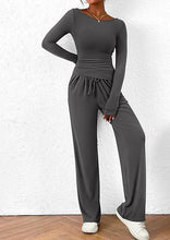 Cargar imagen en el visor de la galería, Casual Suit Asymmetric Long-sleeved T-shirt Wide-leg Pants Sportswear