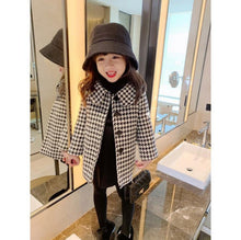 Cargar imagen en el visor de la galería, Winter Korean Houndstooth Girl Mid-length Coat