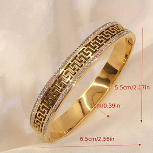 Titanium Steel Hollow With Artificial Diamond Bracelet