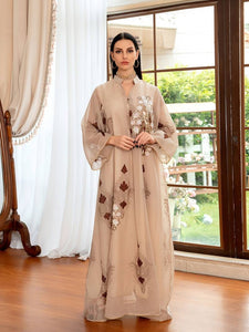 Elegant Beige Kaftan Abbaya