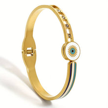 Charger l&#39;image dans la galerie, Blue Eye Flower Stainless Steel Bracelet