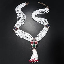 Cargar imagen en el visor de la galería, Women&#39;s Tassel Earring Necklace Two-piece Jewelry Set