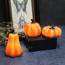 Cargar imagen en el visor de la galería, New Halloween Pumpkin Lantern Simulation Pumpkin LED Candle Lamp Resin Luminous Pumpkin