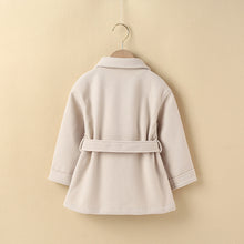 Cargar imagen en el visor de la galería, New Girls&#39; Korean-style Fashionable Autumn And Winter Beige Casual Coat Children Fashionable Stylish Mid-length Woolen Coat