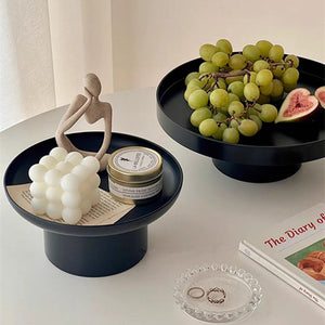 Round High Foot Fruit Plate Jewelry Storage Display Tray