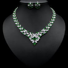 Load image into Gallery viewer, Bride Zircon Jewelry Necklace Earring Set for Occassions