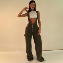 Load image into Gallery viewer, Denim Overalls With Pockets Fashion Loose Jumpsuit Streetwear Zipper Jeans Pants