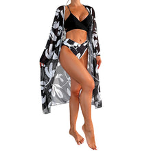 Cargar imagen en el visor de la galería, New Bikini Three-piece Women&#39;s Swimsuit Black And White Printed Swimming