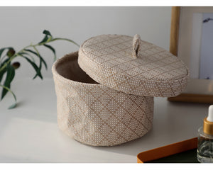 Home Creative Desktop Storage Basket With Lid