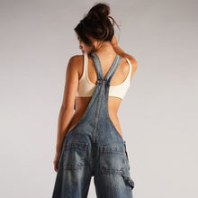 Load image into Gallery viewer, Denim Overalls With Pockets Fashion Loose Jumpsuit Streetwear Zipper Jeans Pants