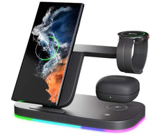 Charger l&#39;image dans la galerie, Vertical Wireless Charger Wireless Dock 3in1 Mobile Phone Headphone